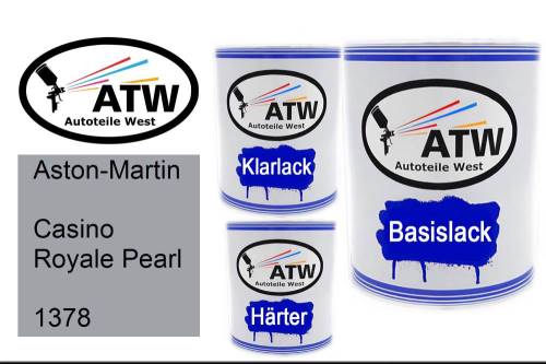 Aston-Martin, Casino Royale Pearl, 1378: 1L Lackdose + 1L Klarlack + 500ml Härter - Set, von ATW Autoteile West.